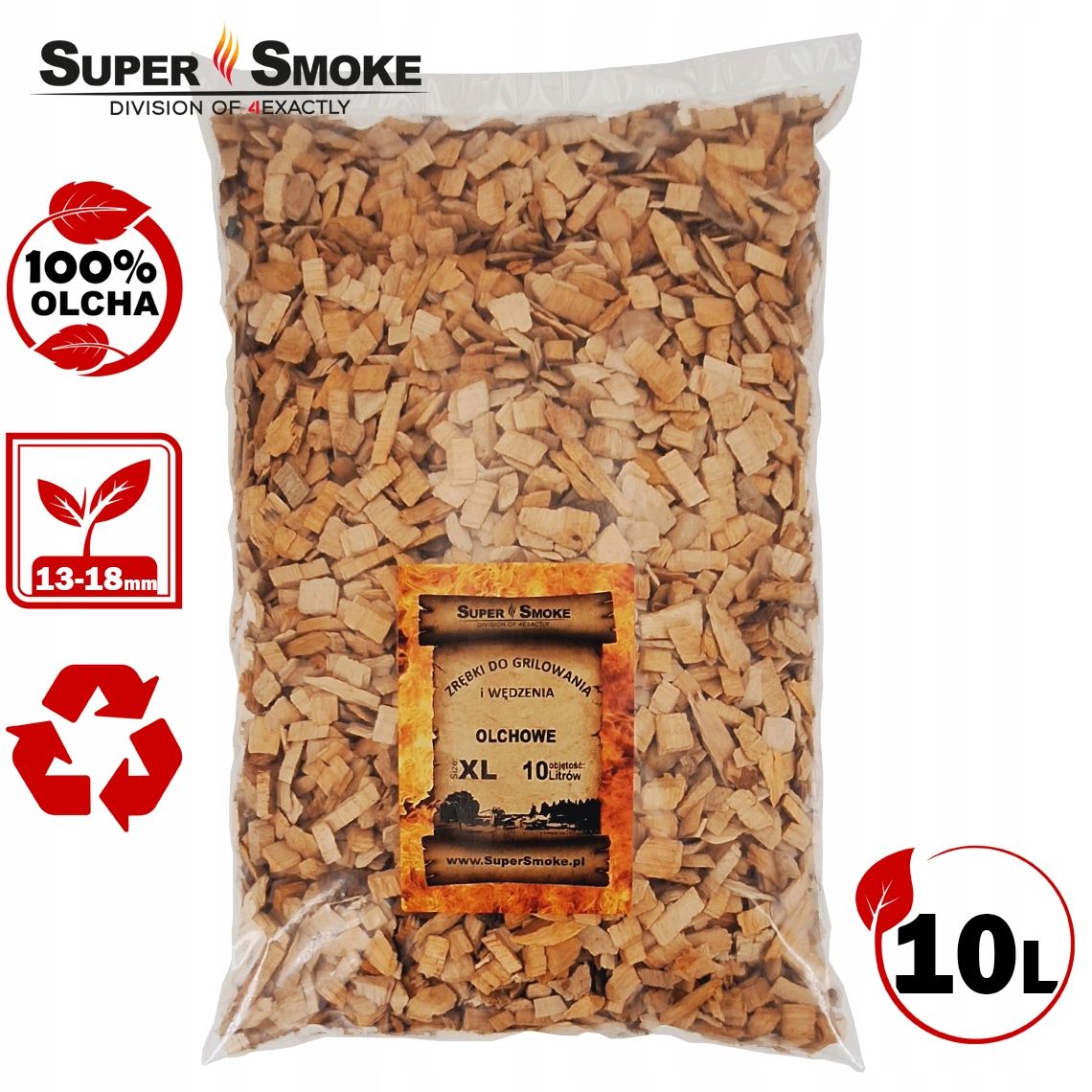 Zrębki Wędzarnicze Super Smoke OLCHA KL-13 (12-18mm) Extra Large 10L
