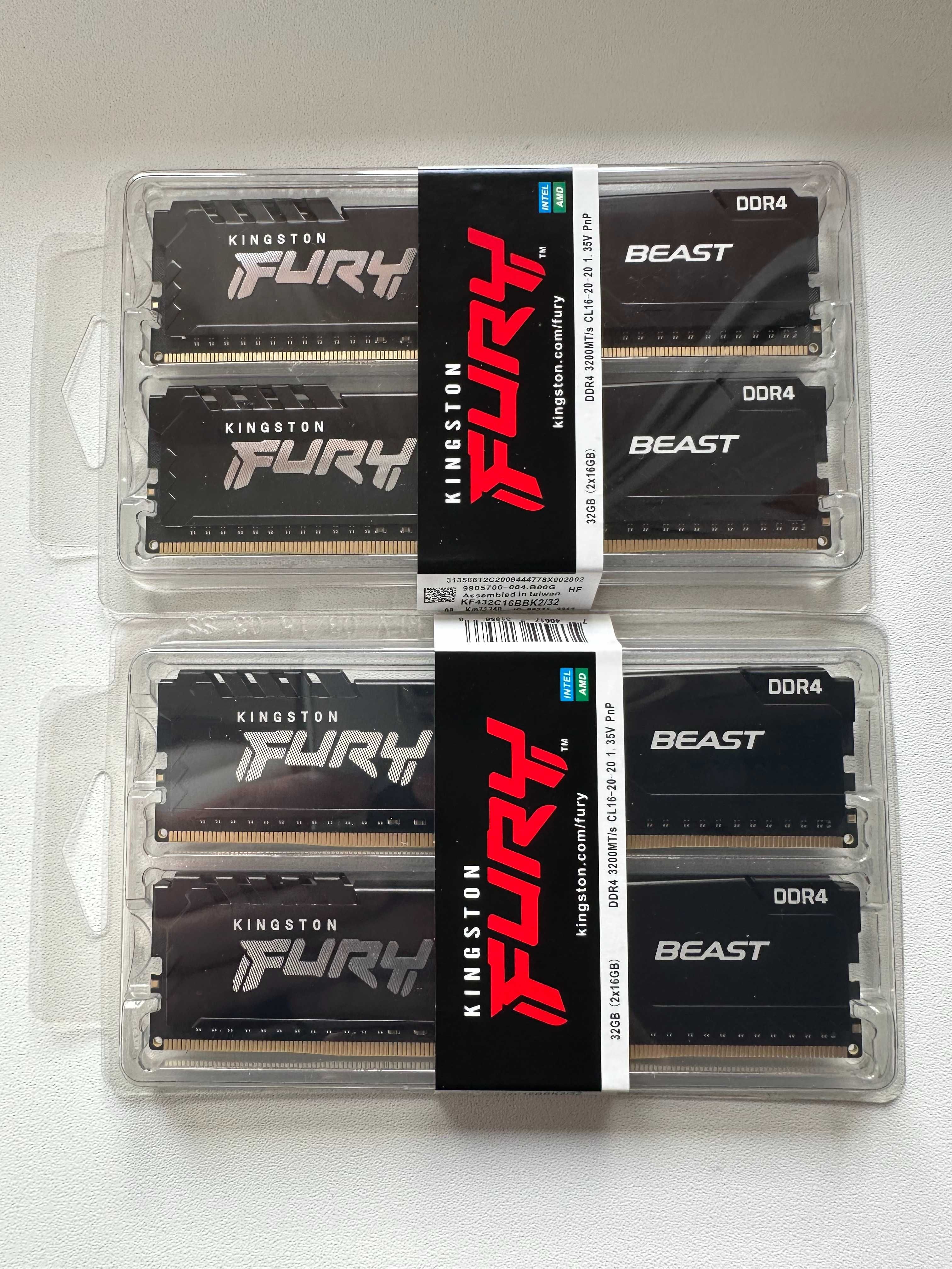Оперативная память Kingston Fury Beast DDR4-3200 32Gb (Kit of 2x16Gb)