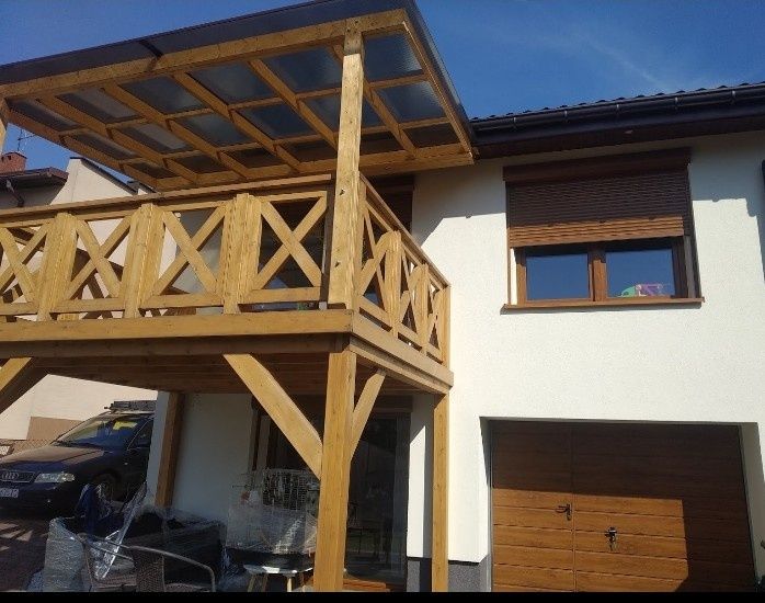 Domek drewniany,Taras drewniany,,Pergola,Garaż,Wiata garażowa