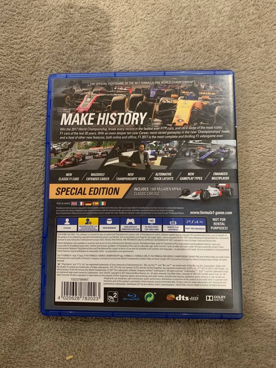 Продам диск PS4  F1 2017