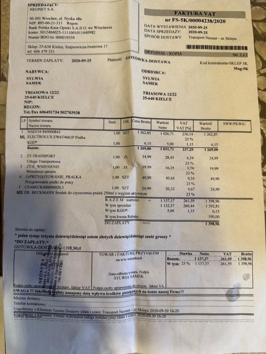 pralka Electrolux Perfect Care 600