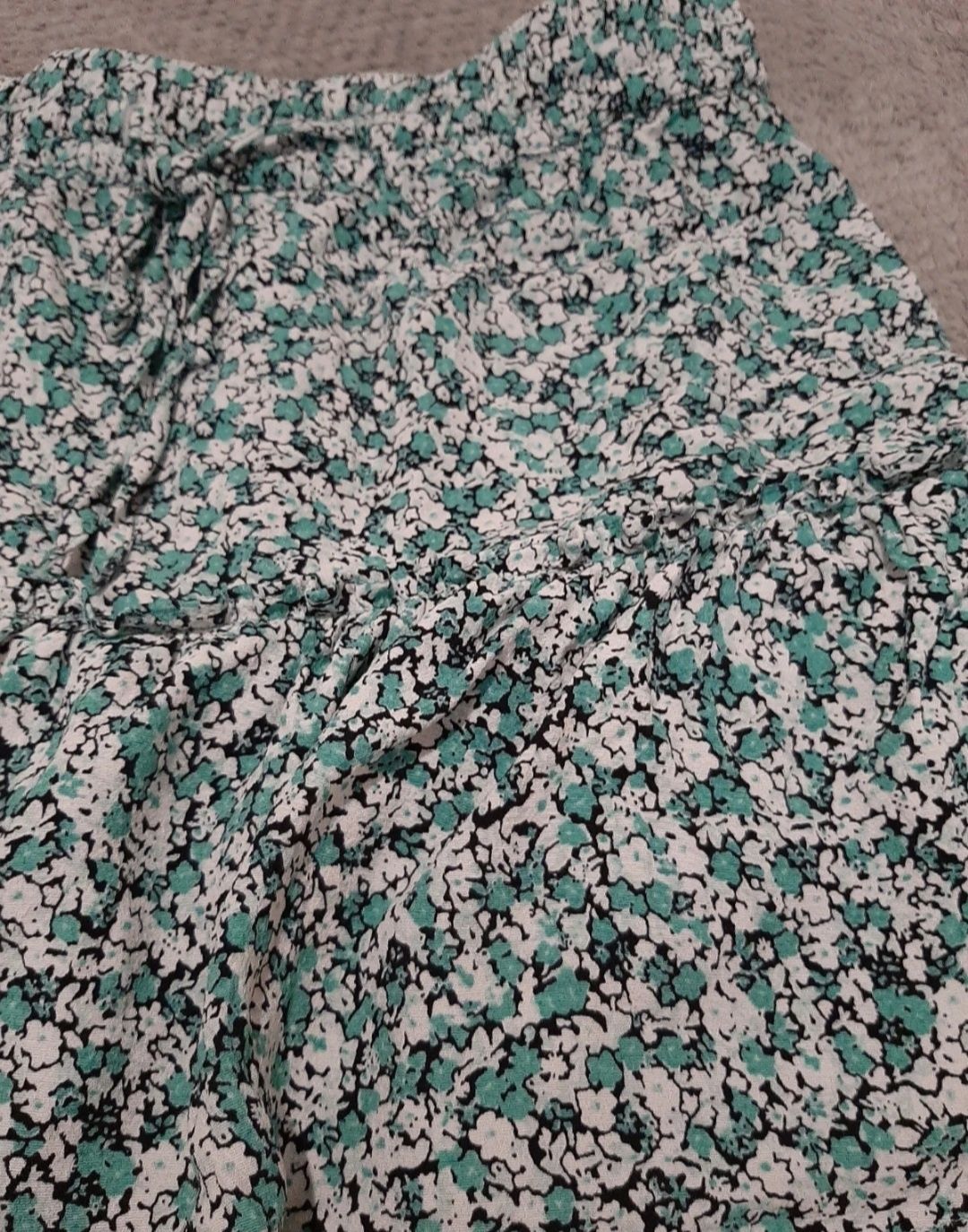 Spódnico spodenki Zara S 36 zielone w kwiatki