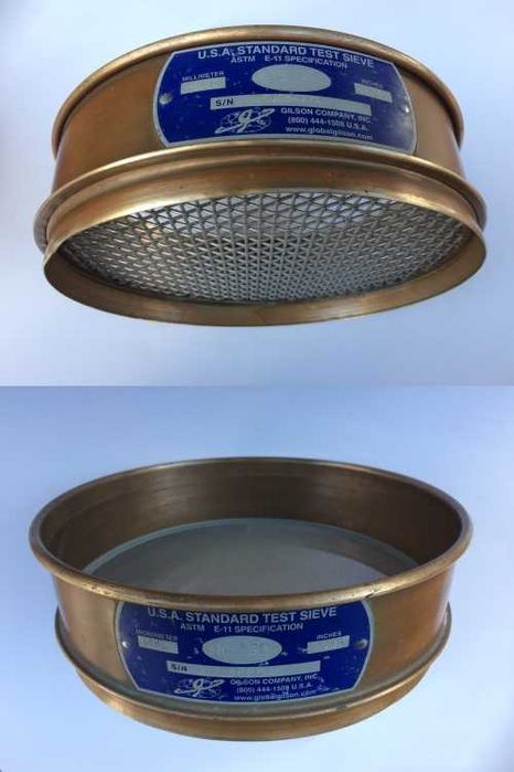 Peneiras de teste laboratorial empilháveis em latão com tampa