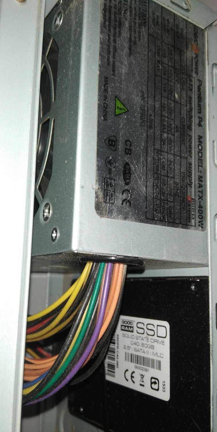 Компьютер компактный 4ядра, 4гб ддр3 ссд 60 hdd