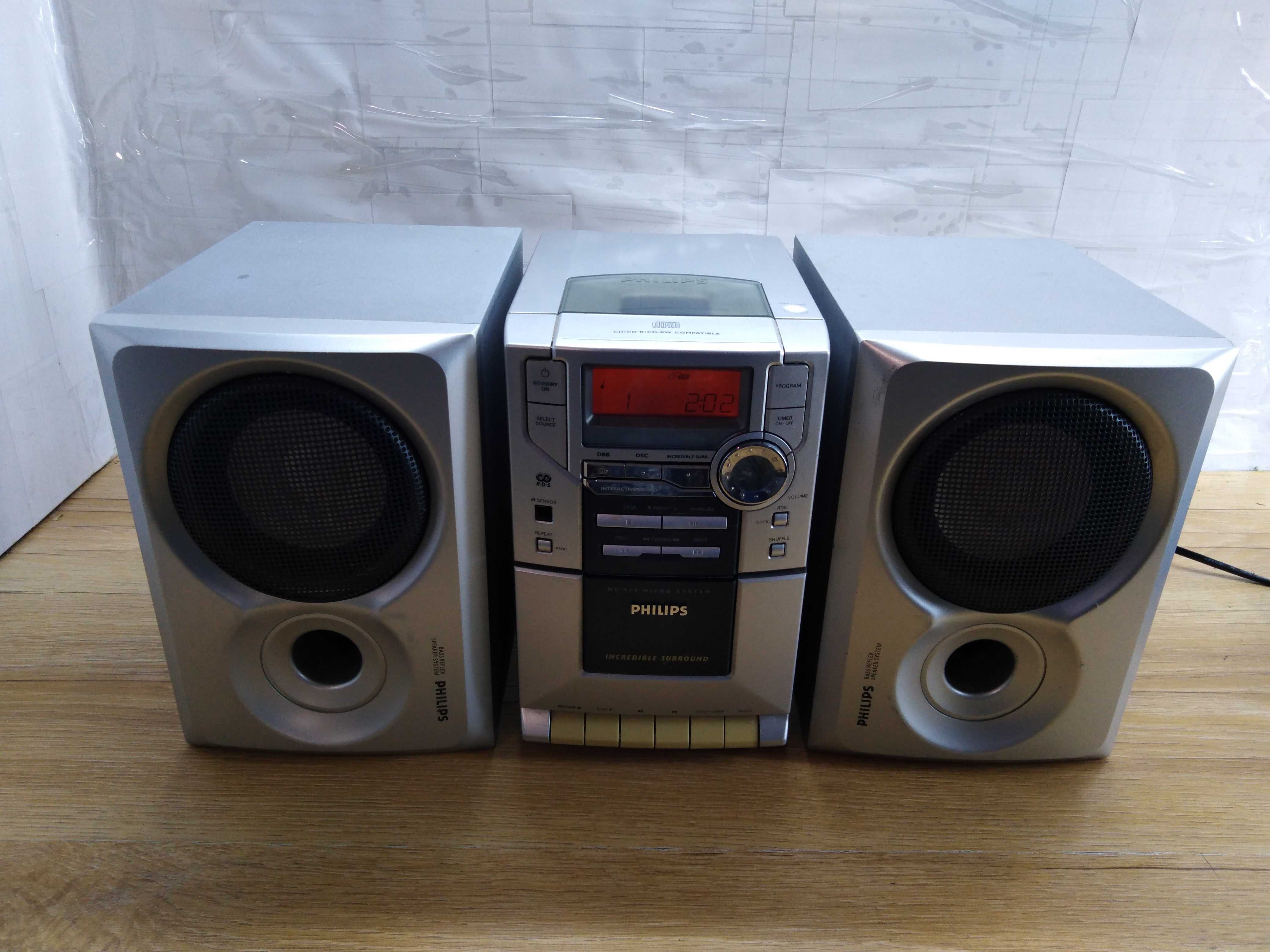 Mini Wieża PHILIPS Cd Audio FM/AM Aux Mega Dzwięk