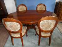 Stół Dębowy Ludwik 4 Krzesła  z Włoch