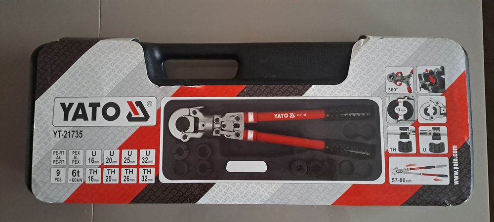 Praska zaciskarka do rur Pex 9 matryc (U+TH)Yato