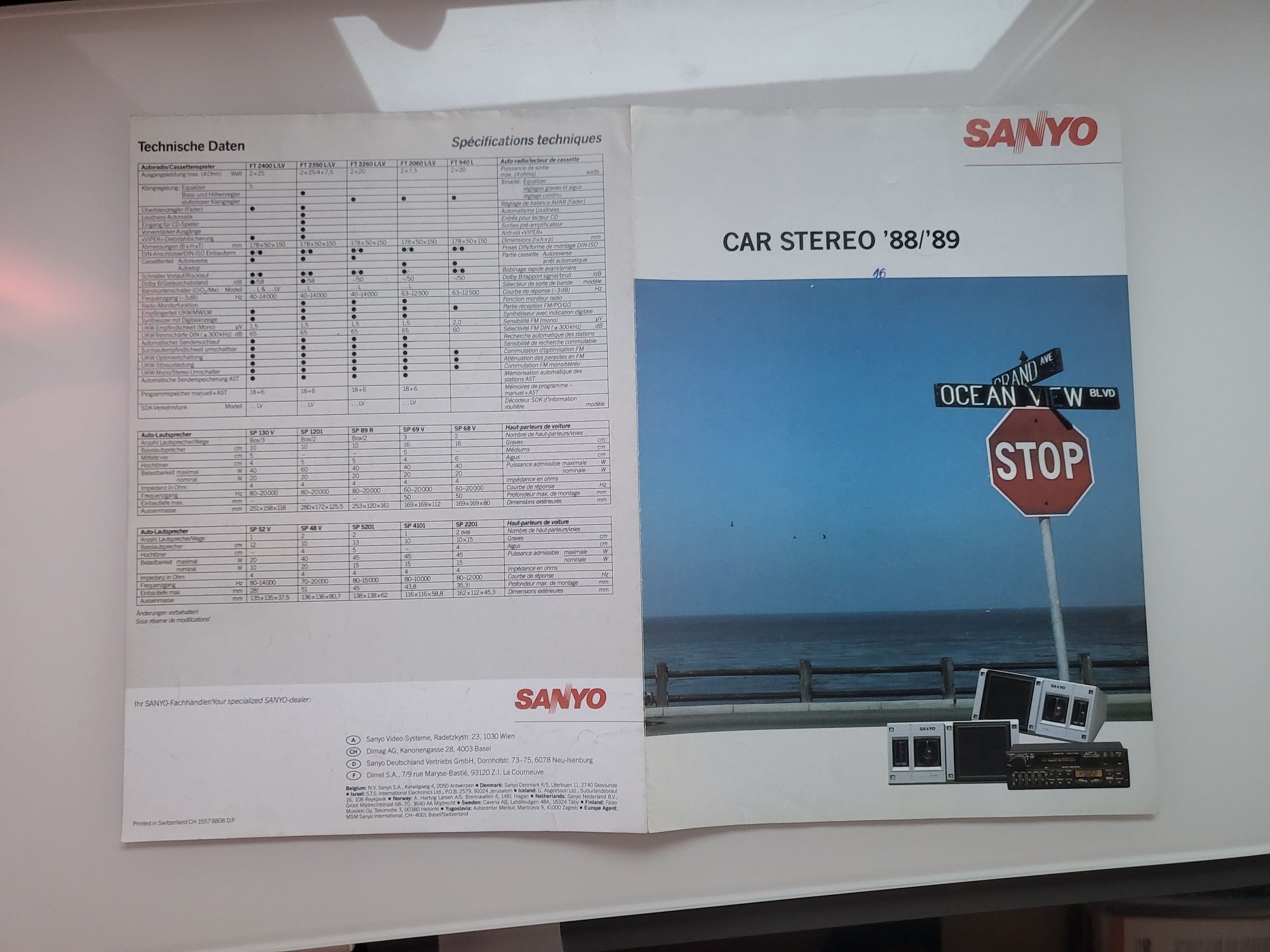 Prospekt Sanyo car-audio 1988/89r