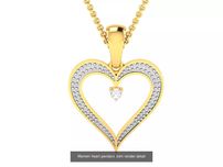 Zawieszka serce z żółtego białego złota 14k 585  cgcpc038yw