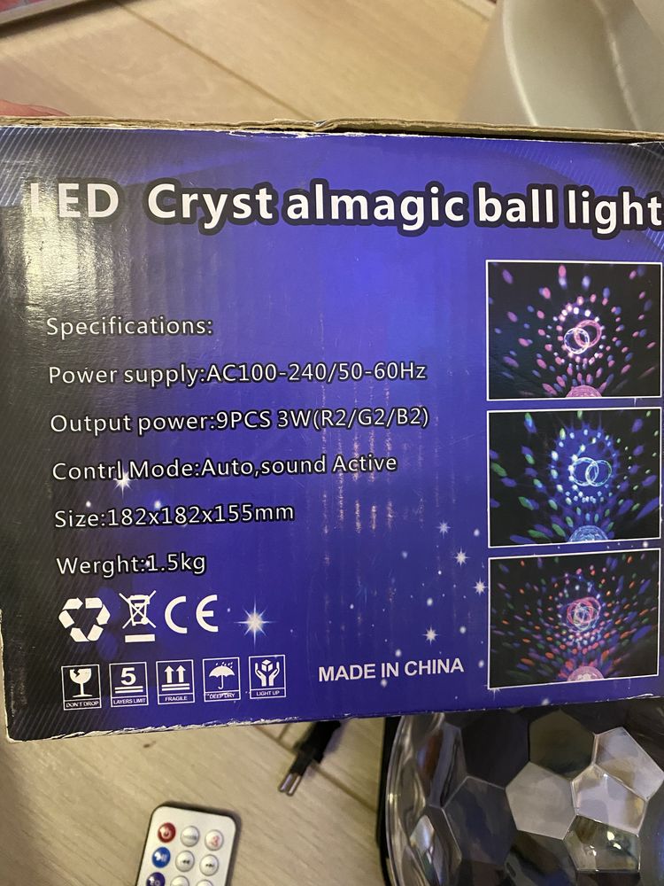 LED Cryst almagic ball light, диско шар