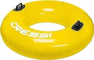 DZIURKA! Cressi Swim koło do pływania z uchwytami żółty 116 cm