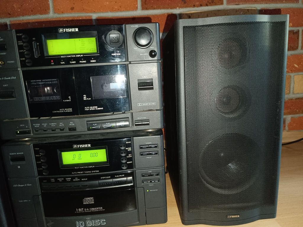 Wieża Fisher CAC G80 i TUC G80 (radio 10cd kaseta gramofon i video)