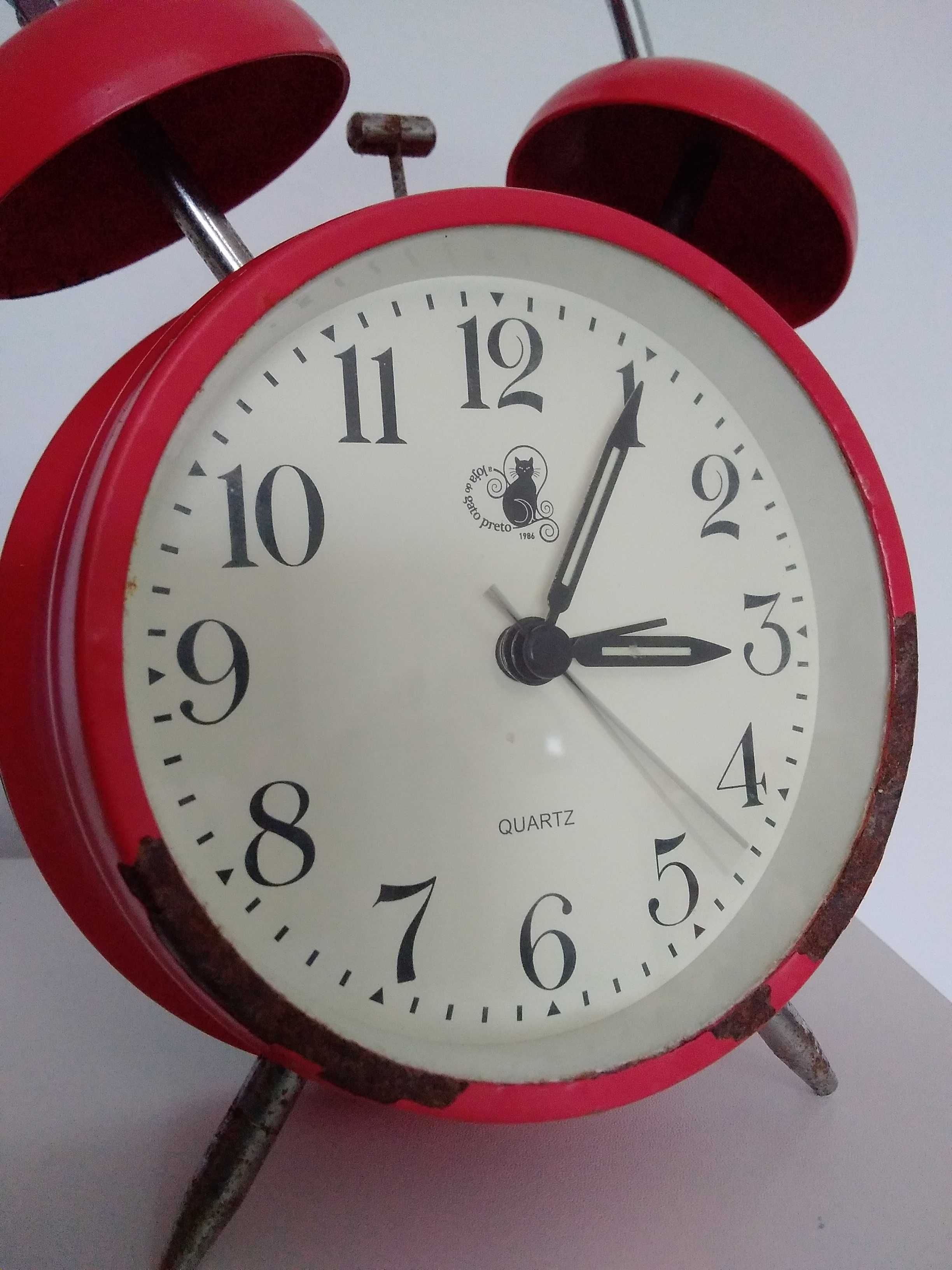 Relógio despertador orelhas, de mesa com luz, segunda mão