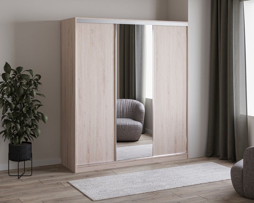 Szafa przesuwna 180 cm z dużą ilością półek PROMOCJA