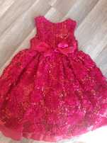 Sukienka cekinowa 110 czerwona Cinderella 5 tiulowa princess wesele