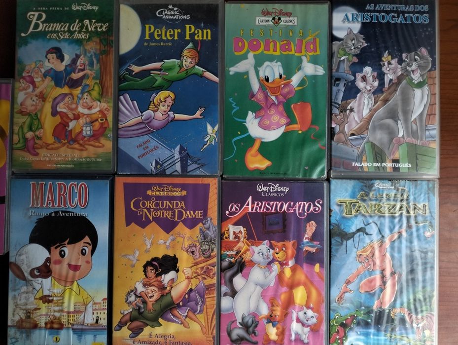 Antigas cassetes VHS Infantis