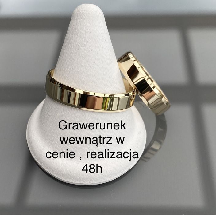 ZŁOTE Obrączki PARA-PR 375 5mm Hit! Wszystkie rozmiary jedna Cena !