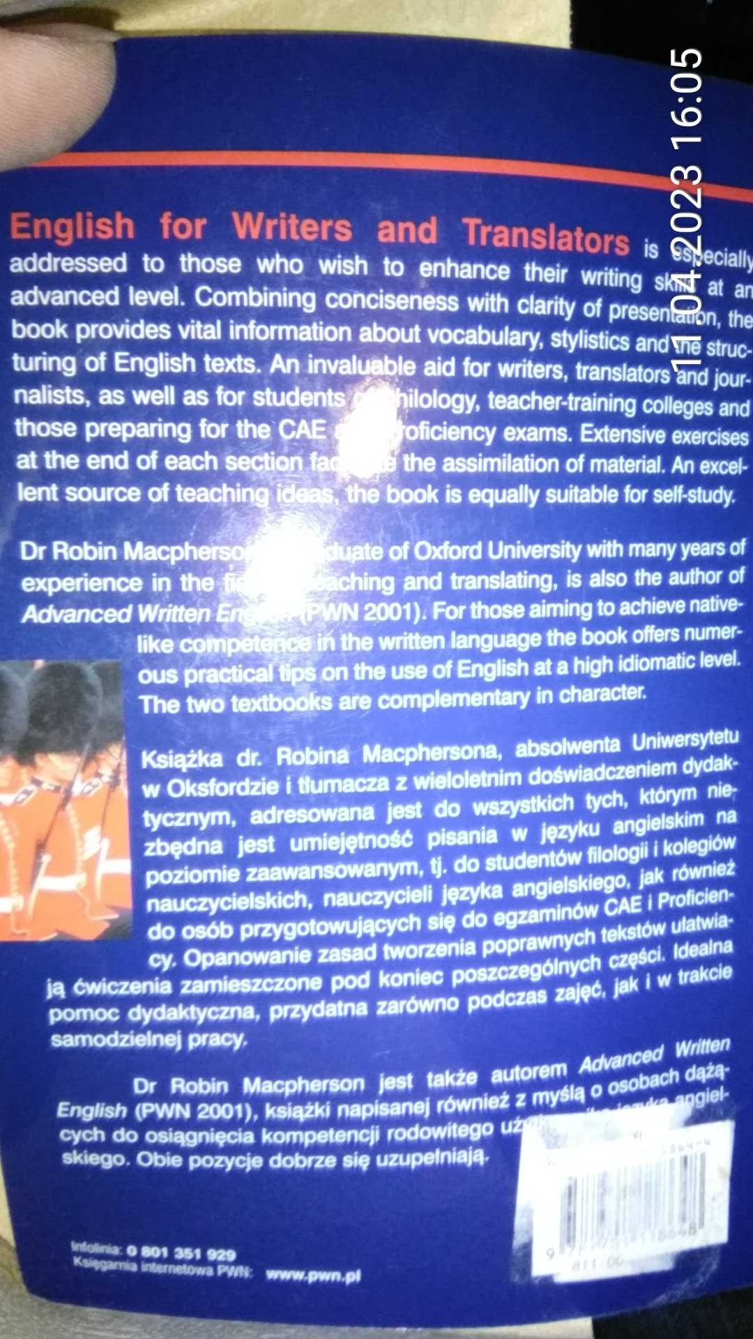 English for writers and translators PWN Robin Macpherson