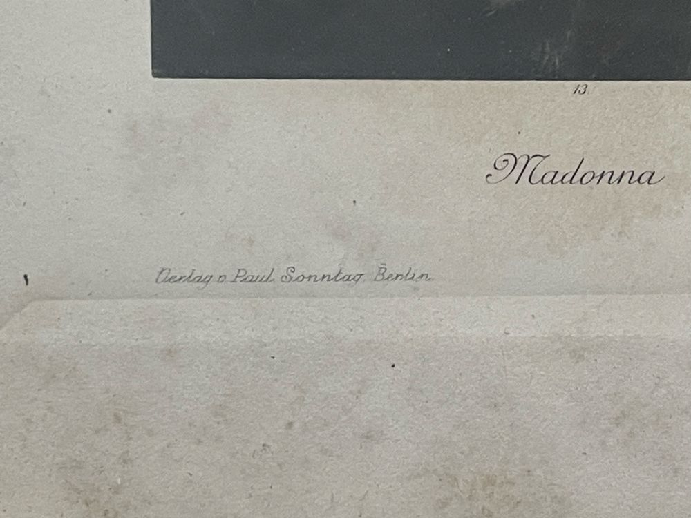 E. Czech Stary Obraz Grafika Sygnowany
