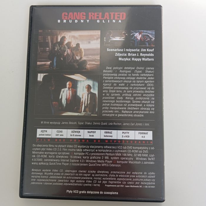 Brudny Glina, Gang Related, DVD, film z 2pac, okazja cenowa!
