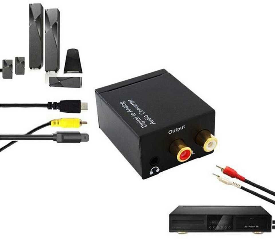 Konwerter optyczny Toslink SPDIF 2x RCA zasilanie USB * Wejherowo