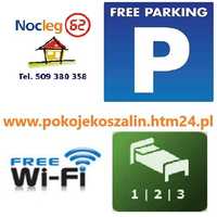 Noclegi 62// Pokoje// Kwatera// Stancja// Parking// WiFi// Koszalin