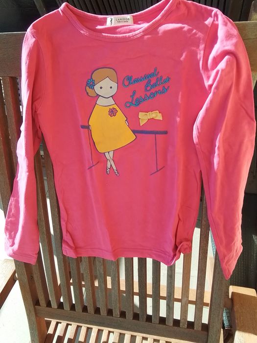 Camisola manga comprida cor de rosa