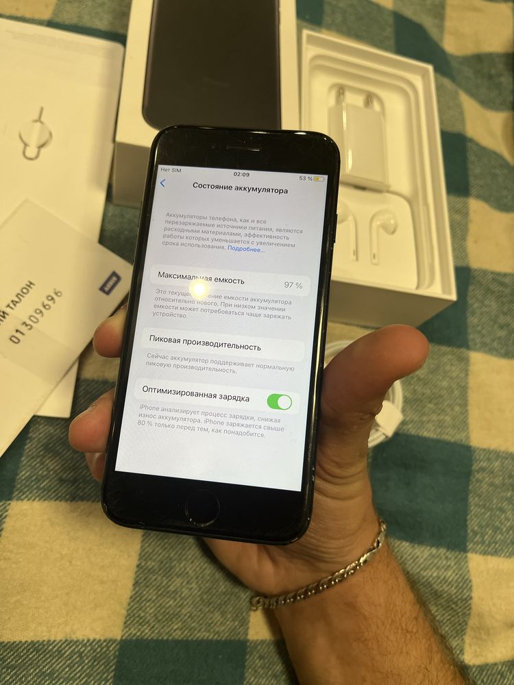 Оригінальний iphone 7 128gb neverlock 97% акб