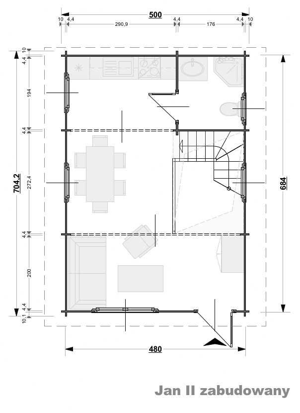 Drewniany domek letniskowy Jan II zabudowany 65 m2 - ROD, działka
