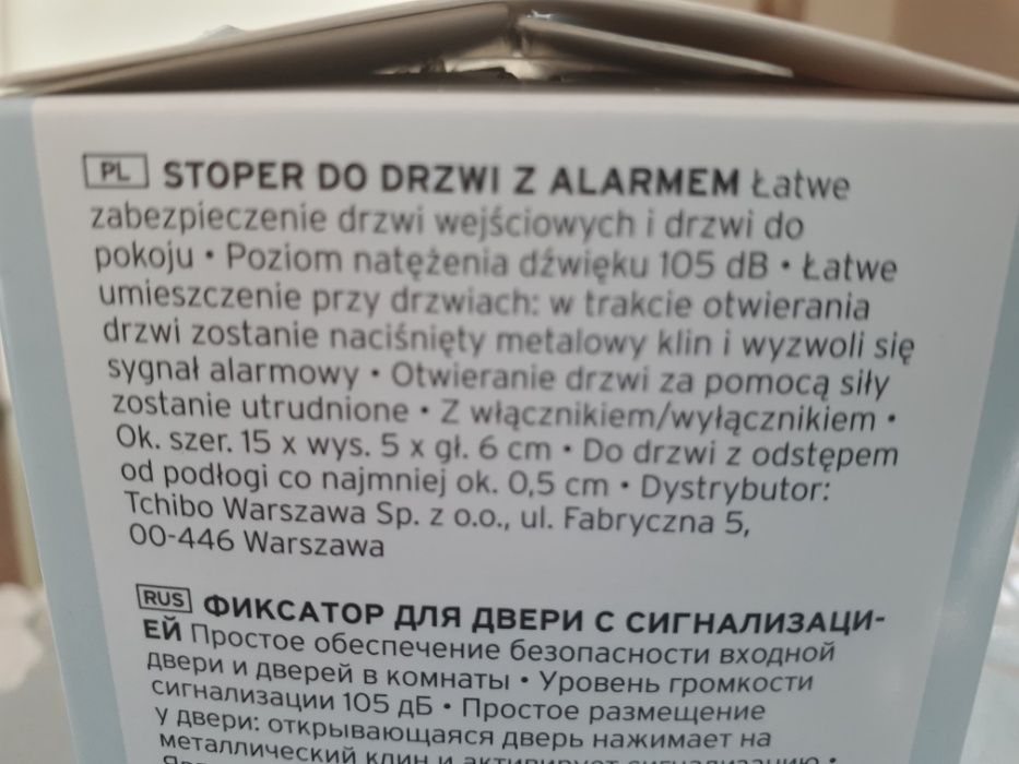 TCHIBO Stoper do drzwi, z alarmem 2 w 1 NOWY