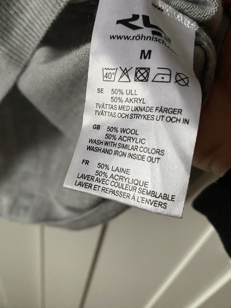 Szary lekki klasyczny sweter wełniany M/L stan idealny