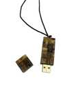 Pendrive wisiorek zdobiony bursztynem 64GB
