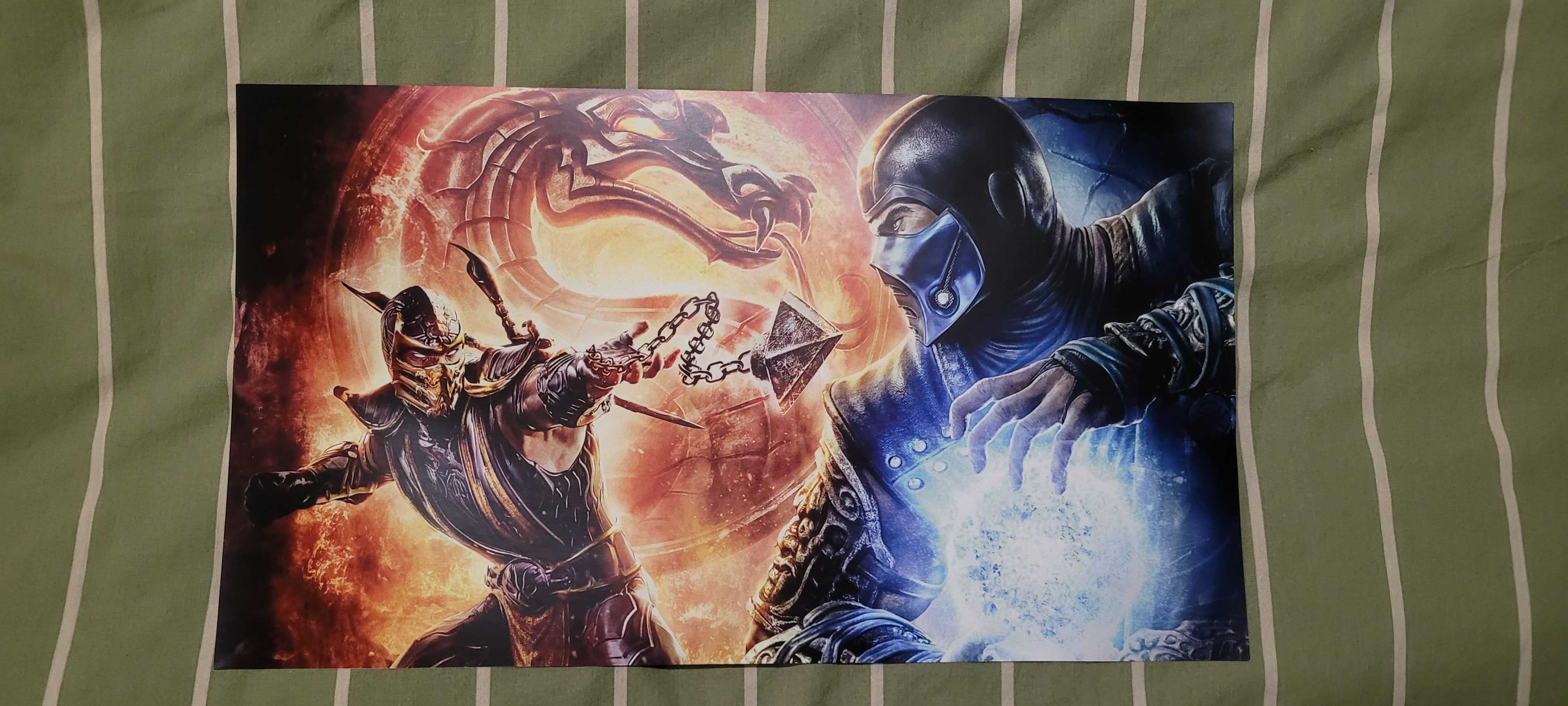 Gra Mortal Kombat Plakat Scorpion vs Sub-Zero A3 Plakaty Fantasy Gra