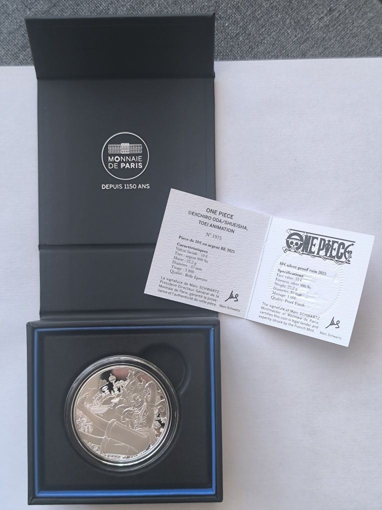 Moeda em prata ONE PIECE 10€ Monnaie de Paris