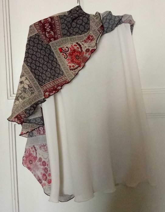 Asymetryczna spódnica z falbanami, boho hippie etno retro, M / L/ XL