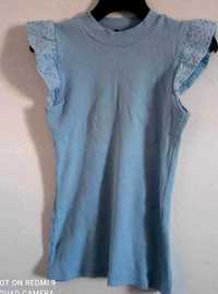 1+1 koszulka tunika bluzka prążek błękitna i róż  cena za obie TANIO