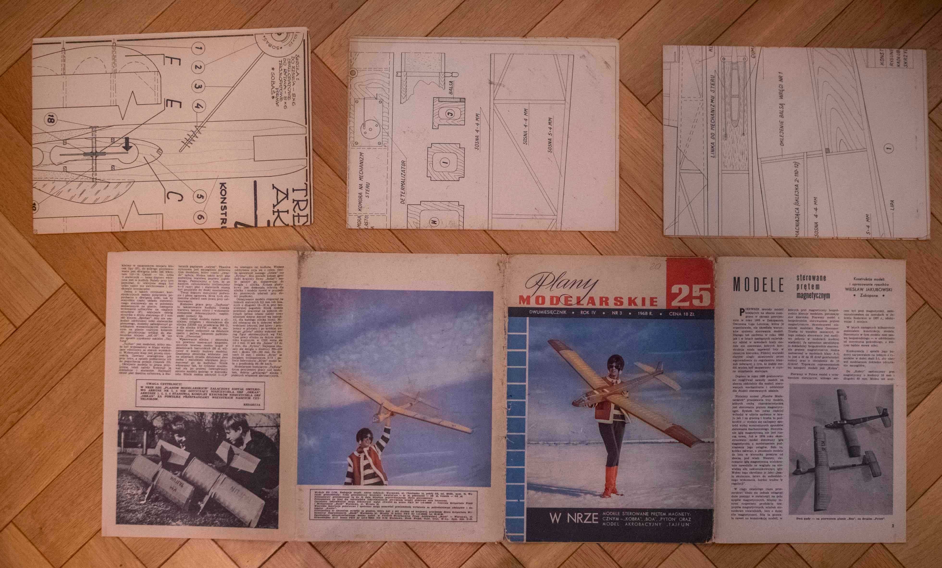 Plany Modelarskie Akrobacyjne Sterowane Magnetycznie Silnik ZBISS 1962