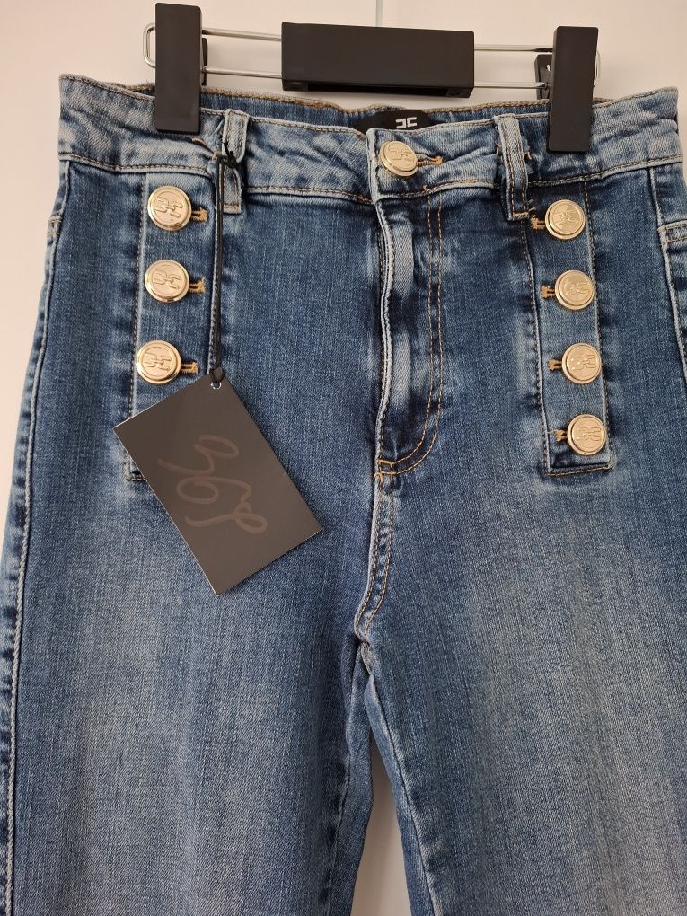 Nowe jeansowe spodnie dzwony Elisabetta Franchi S = 26