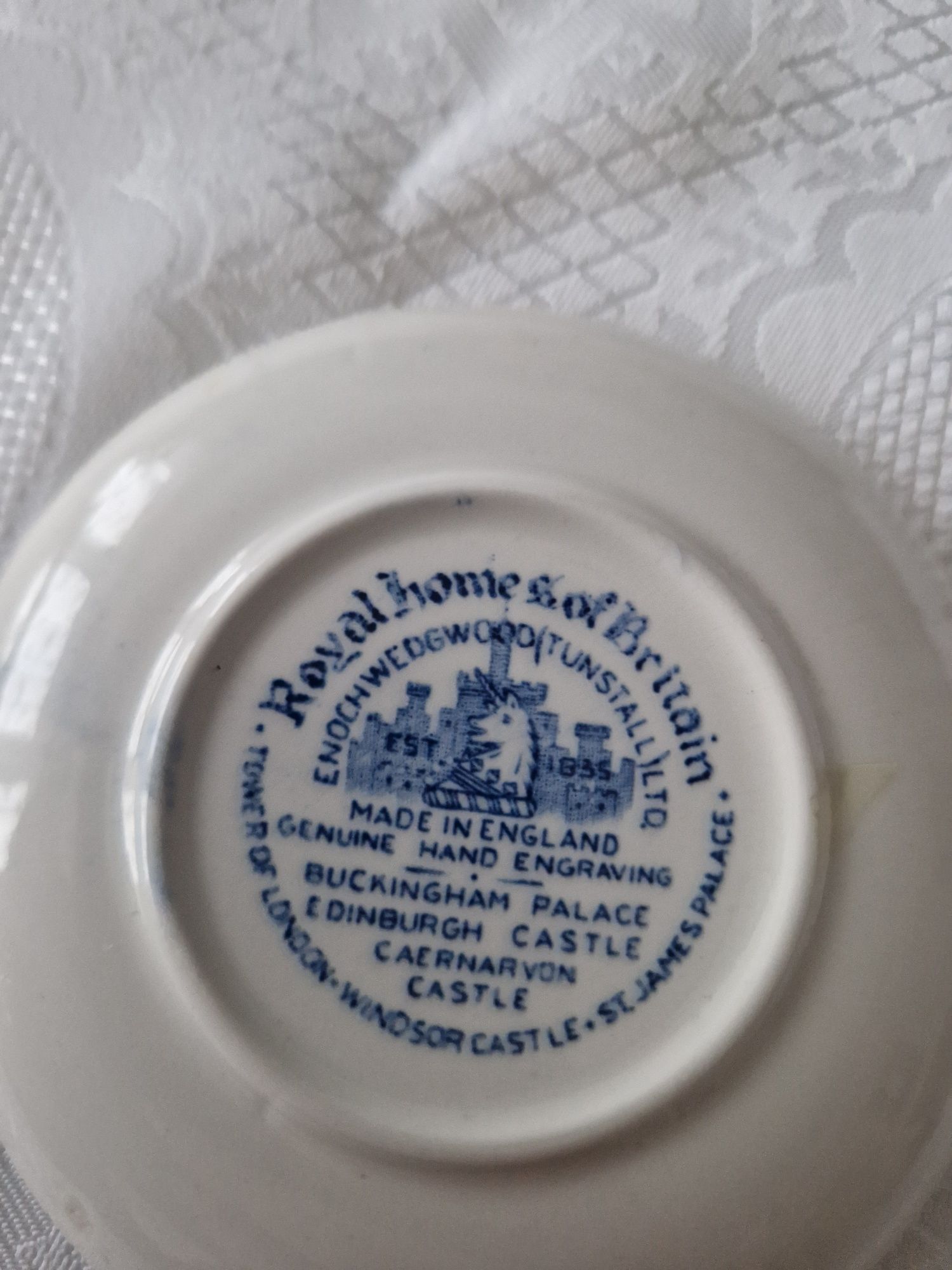 Porcelanowy talerzyk niebieska porcelana angielska vintage retro