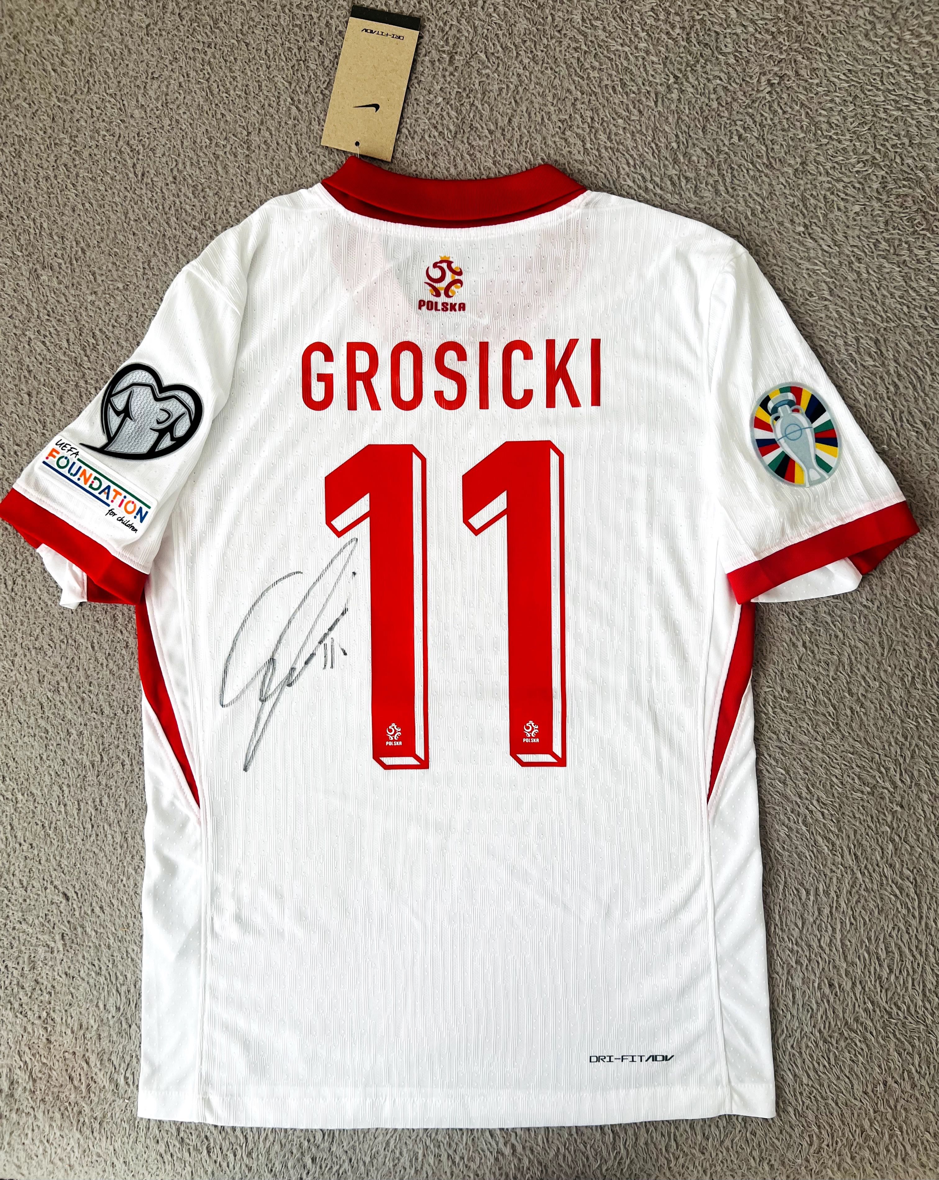 HIT! Koszulka meczowa Grosicki Polska z autografem!