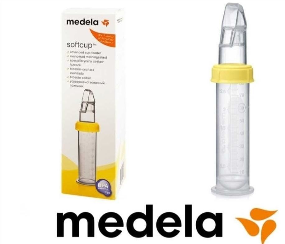 Zestaw z łyżeczką do karmienia Medela SoftCup 80 ml NOWA
