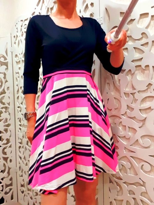 Платье с длинным рукавом для беременной розовое синее Яркое! Германия