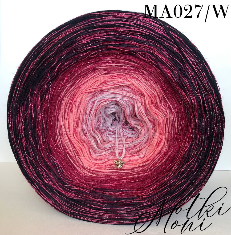 Włóczka motek ombre merino/akryl 50/50 + wiskoza z lurexem 1560 m