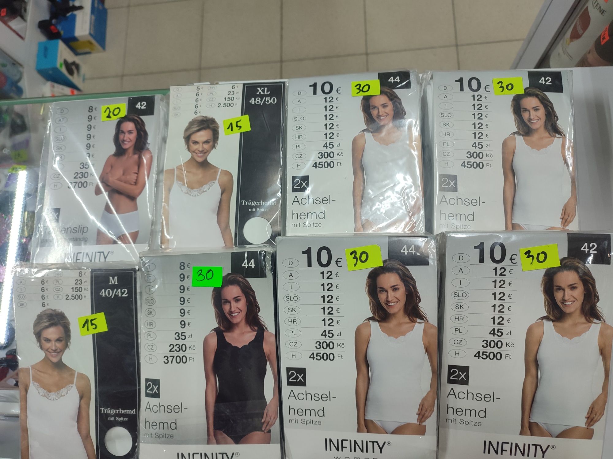 Koszulki damskie, bielizna, majtki Infinity rozmiary na zdjęciu