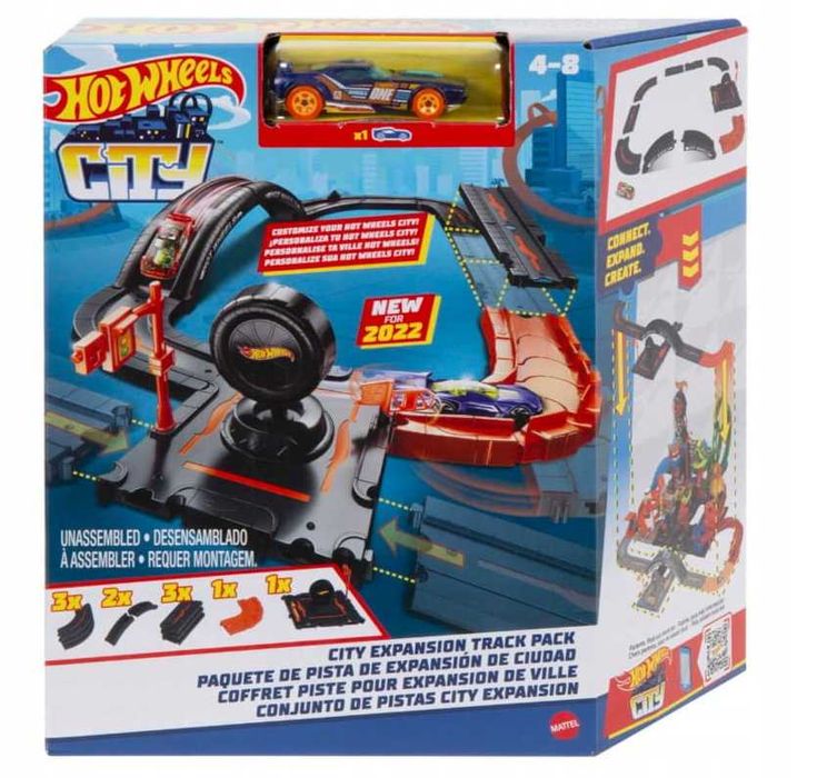 Hot Wheels City Zestaw Do Rozbudowy Tor Samochodowy Autko Wyścigowe