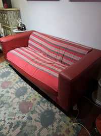 Sofa ikea Klippan couro vermelho