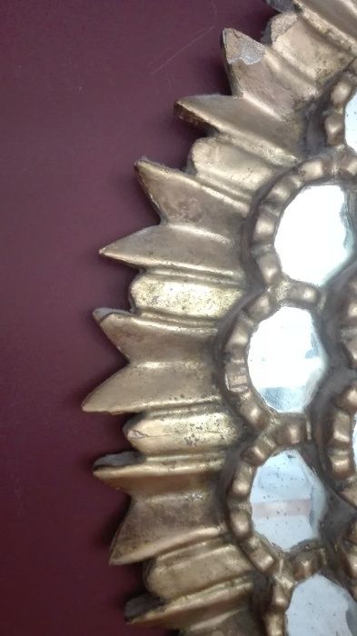 Espelho dourado, madeira exótica