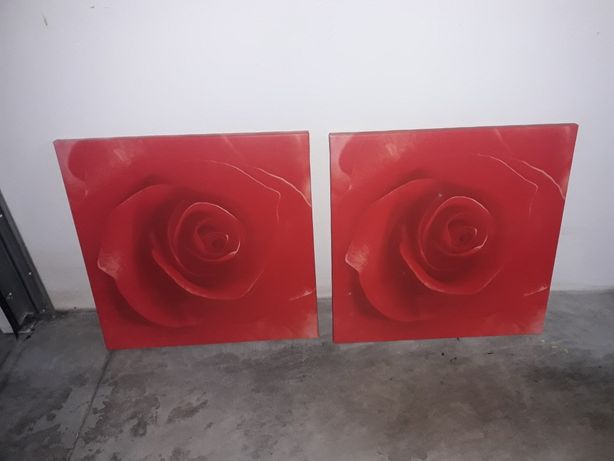 Duas telas flor vermelha