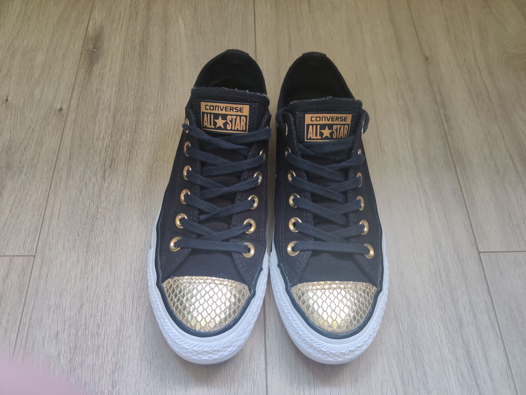 Trampki damskie converse czarne/złote rozm.37,5-38