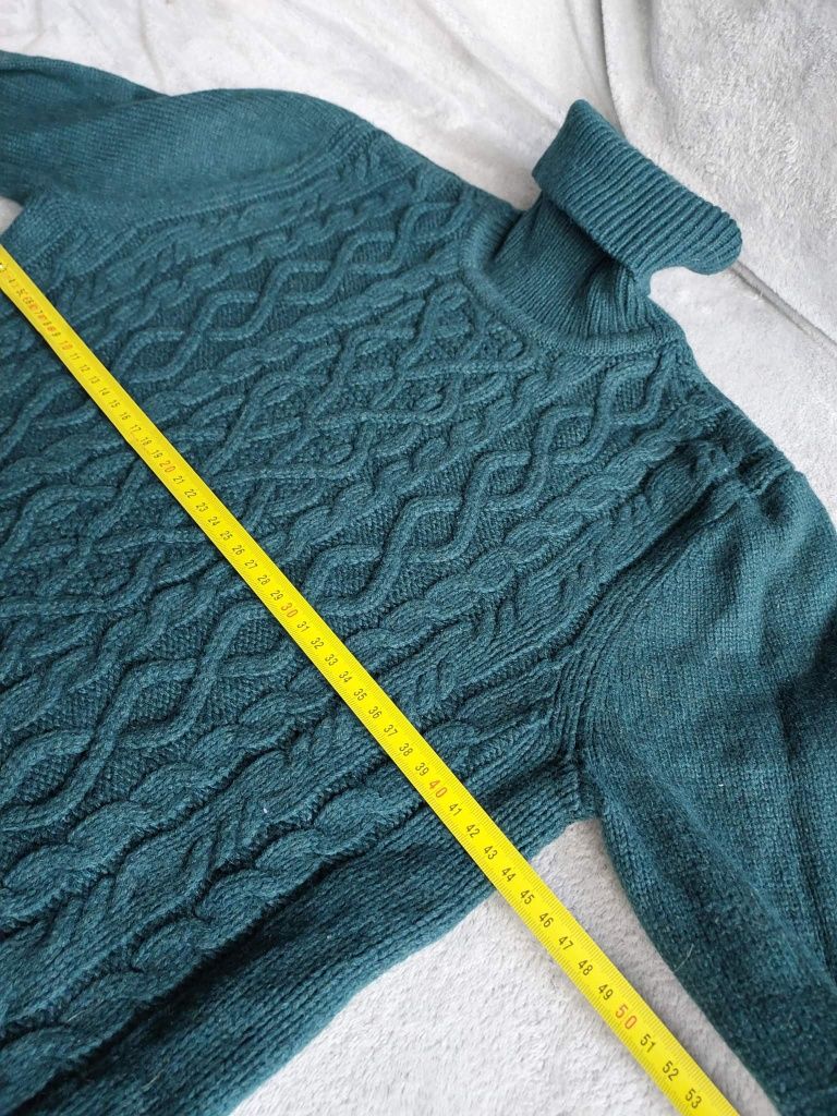 Sweter golf gruby wełniany xs, wełna h&m